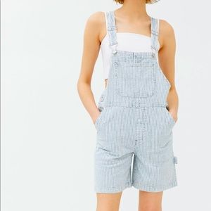 Urban outfitters BDG railroad striped overalls.